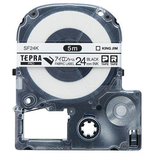 キングジム テプラ PRO テープカートリッジ アイロンラベル 24mm 黒文字 SF24K 1個