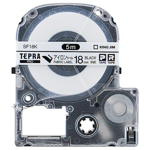 キングジム テプラ PRO テープカートリッジ アイロンラベル 18mm 黒文字 SF18K 1個