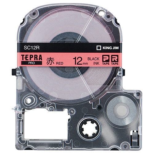 キングジム テプラ ＰＲＯ テープカートリッジ パステル １２ｍｍ 赤／黒文字 ＳＣ１２Ｒ １個
