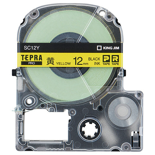 キングジム テプラ ＰＲＯ テープカートリッジ パステル １２ｍｍ 黄／黒文字 ＳＣ１２Ｙ １個