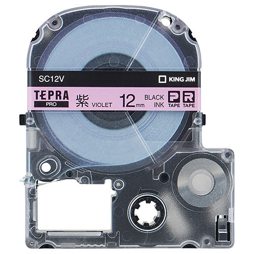 キングジム テプラ ＰＲＯ テープカートリッジ パステル １２ｍｍ 紫／黒文字 ＳＣ１２Ｖ １個