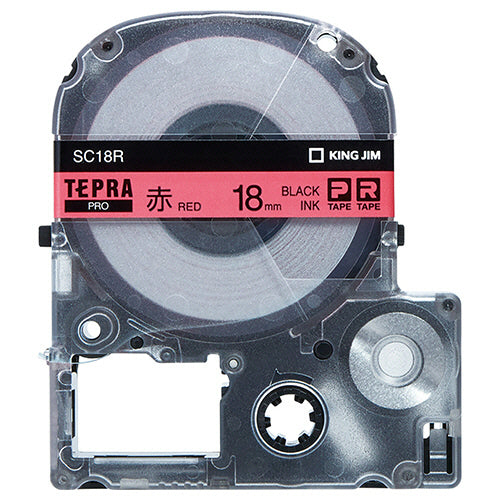 キングジム テプラ ＰＲＯ テープカートリッジ パステル １８ｍｍ 赤／黒文字 ＳＣ１８Ｒ １個