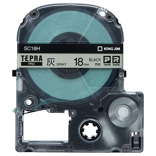 キングジム テプラ ＰＲＯ テープカートリッジ パステル １８ｍｍ 灰色／黒文字 ＳＣ１８Ｈ １個