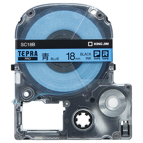 キングジム テプラ ＰＲＯ テープカートリッジ パステル １８ｍｍ 青／黒文字 ＳＣ１８Ｂ １個