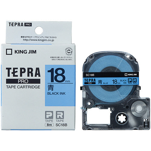 キングジム テプラ ＰＲＯ テープカートリッジ パステル １８ｍｍ 青／黒文字 ＳＣ１８Ｂ １個
