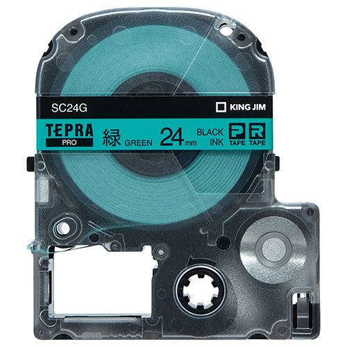 キングジム テプラ ＰＲＯ テープカートリッジ パステル ２４ｍｍ 緑／黒文字 ＳＣ２４Ｇ １個