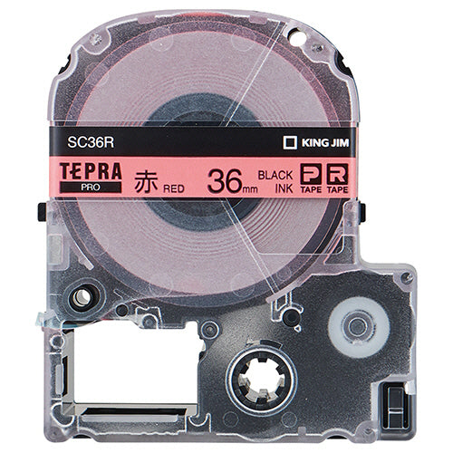キングジム テプラ ＰＲＯ テープカートリッジ パステル ３６ｍｍ 赤／黒文字 ＳＣ３６Ｒ １個