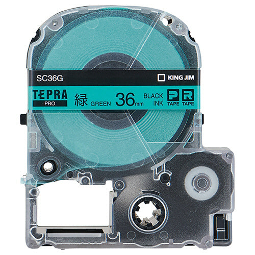 キングジム テプラ ＰＲＯ テープカートリッジ パステル ３６ｍｍ 緑／黒文字 ＳＣ３６Ｇ １個