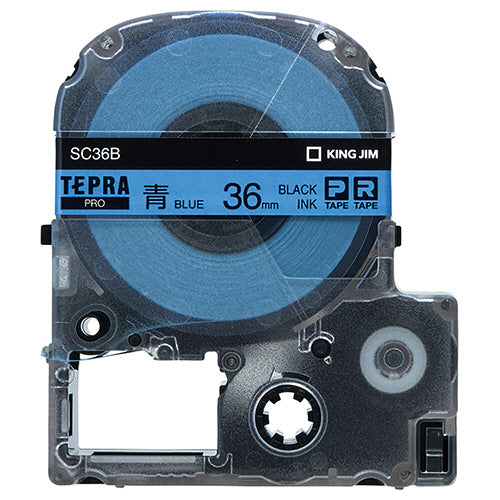 キングジム テプラ ＰＲＯ テープカートリッジ パステル ３６ｍｍ 青／黒文字 ＳＣ３６Ｂ １個
