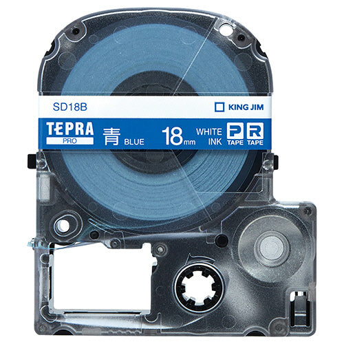 キングジム テプラ ＰＲＯ テープカートリッジ ビビッド １８ｍｍ 青／白文字 ＳＤ１８Ｂ １個