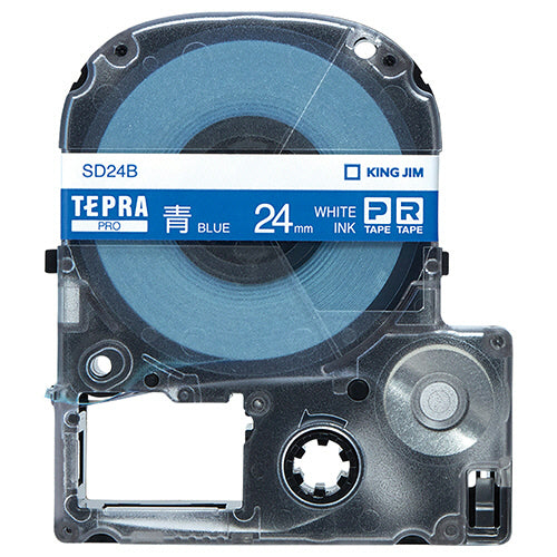 キングジム テプラ ＰＲＯ テープカートリッジ ビビッド ２４ｍｍ 青／白文字 ＳＤ２４Ｂ １個