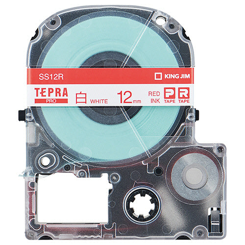 キングジム テプラ ＰＲＯ テープカートリッジ １２ｍｍ 白／赤文字 ＳＳ１２Ｒ １個