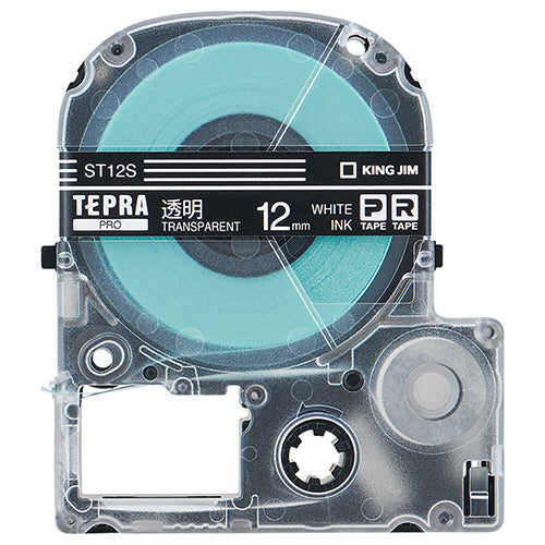 キングジム テプラ ＰＲＯ テープカートリッジ １２ｍｍ 透明／白文字 ＳＴ１２Ｓ １個