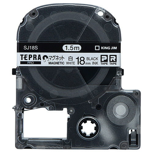 キングジム テプラ ＰＲＯ テープカートリッジ マグネットテープ １８ｍｍ 白／黒文字 ＳＪ１８Ｓ １個