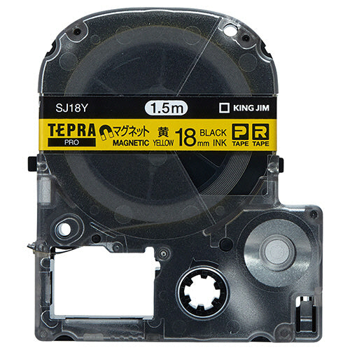 キングジム テプラ ＰＲＯ テープカートリッジ マグネットテープ １８ｍｍ 黄／黒文字 ＳＪ１８Ｙ １個