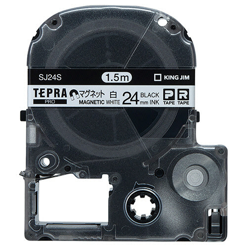 キングジム テプラ ＰＲＯ テープカートリッジ マグネットテープ ２４ｍｍ 白／黒文字 ＳＪ２４Ｓ １個