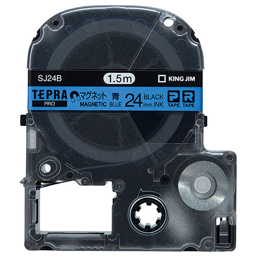 キングジム テプラ ＰＲＯ テープカートリッジ マグネットテープ ２４ｍｍ 青／黒文字 ＳＪ２４Ｂ １個