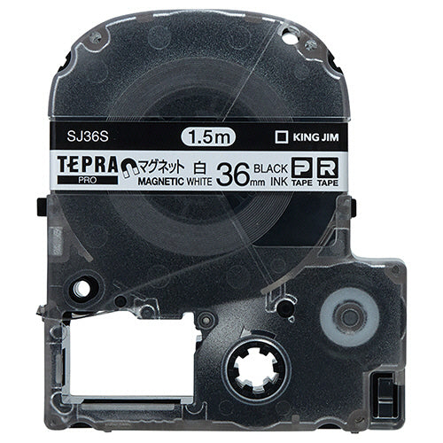 キングジム テプラ ＰＲＯ テープカートリッジ マグネットテープ ３６ｍｍ 白／黒文字 ＳＪ３６Ｓ １個