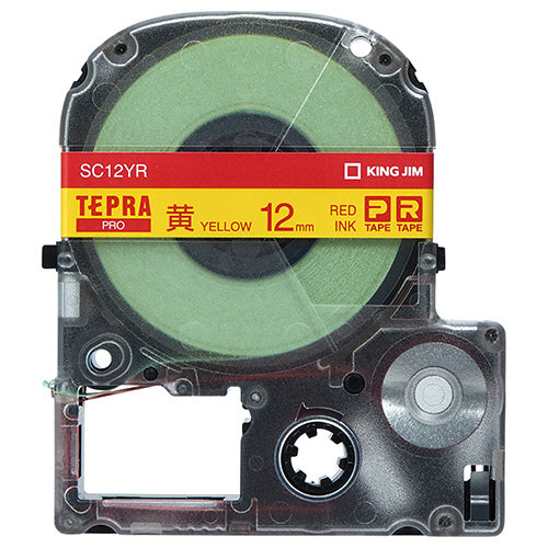 キングジム テプラ ＰＲＯ テープカートリッジ パステル １２ｍｍ 黄／赤文字 ＳＣ１２ＹＲ １個