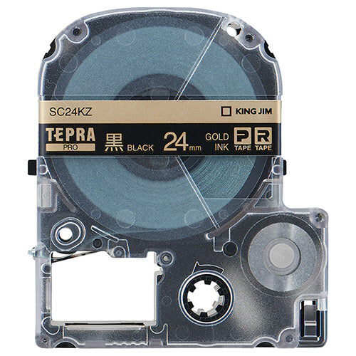 キングジム テプラ ＰＲＯ テープカートリッジ パステル ２４ｍｍ 黒／金文字 ＳＣ２４ＫＺ １個