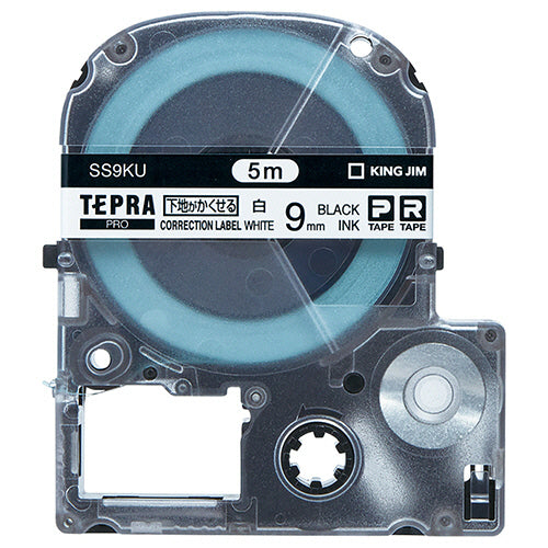キングジム テプラ ＰＲＯ テープカートリッジ 下地がかくせるラベル ９ｍｍ 白／黒文字 ＳＳ９ＫＵ １個