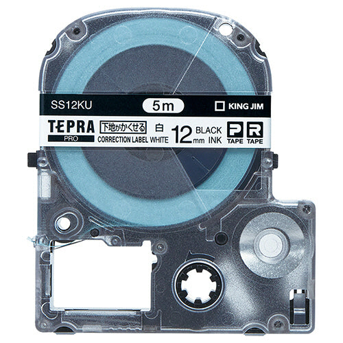 キングジム テプラ ＰＲＯ テープカートリッジ 下地がかくせるラベル １２ｍｍ 白／黒文字 ＳＳ１２ＫＵ １個