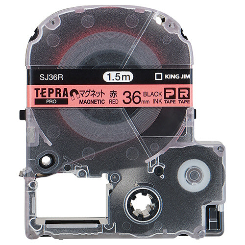 キングジム テプラ ＰＲＯ テープカートリッジ マグネットテープ ３６ｍｍ 赤／黒文字 ＳＪ３６Ｒ １個