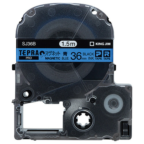 キングジム テプラ ＰＲＯ テープカートリッジ マグネットテープ ３６ｍｍ 青／黒文字 ＳＪ３６Ｂ １個