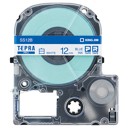 キングジム テプラ ＰＲＯ テープカートリッジ １２ｍｍ 白／青文字 ＳＳ１２Ｂ １個