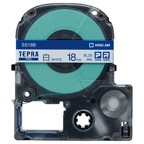 キングジム テプラ ＰＲＯ テープカートリッジ １８ｍｍ 白／青文字 ＳＳ１８Ｂ １個