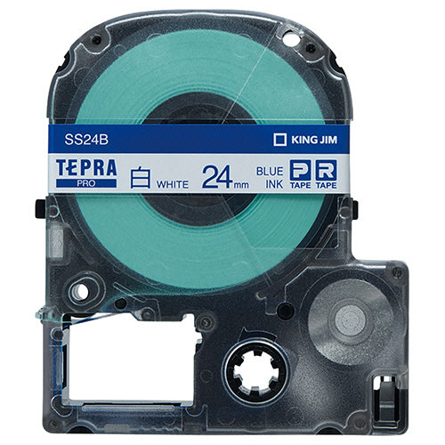 キングジム テプラ ＰＲＯ テープカートリッジ ２４ｍｍ 白／青文字 ＳＳ２４Ｂ １個