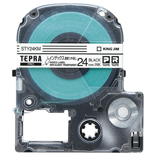 キングジム テプラ ＰＲＯ テープカートリッジ インデックスラベル ２４ｍｍ 透明／黒文字 ＳＴＹ２４ＫＭ １個