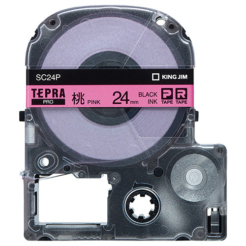 キングジム テプラ ＰＲＯ テープカートリッジ パステル ２４ｍｍ ピンク／黒文字 ＳＣ２４Ｐ １個