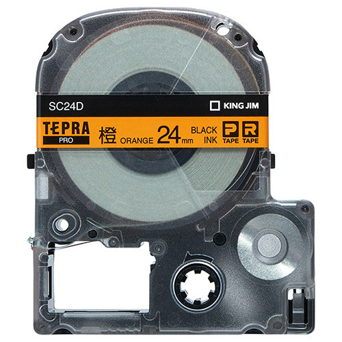 キングジム テプラ ＰＲＯ テープカートリッジ パステル ２４ｍｍ オレンジ／黒文字 ＳＣ２４Ｄ １個