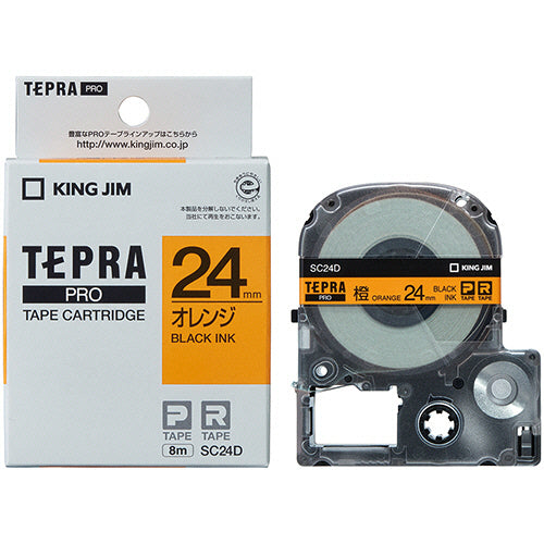 キングジム テプラ ＰＲＯ テープカートリッジ パステル ２４ｍｍ オレンジ／黒文字 ＳＣ２４Ｄ １個