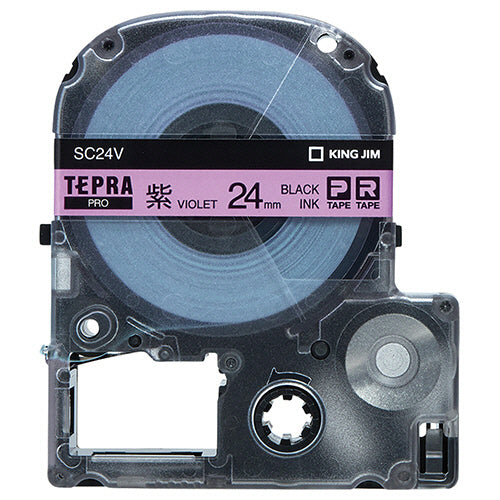キングジム テプラ ＰＲＯ テープカートリッジ パステル ２４ｍｍ 紫／黒文字 ＳＣ２４Ｖ １個