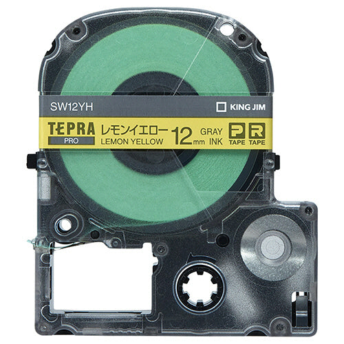 キングジム テプラ ＰＲＯ テープカートリッジ ソフト １２ｍｍ レモンイエロー／グレー文字 ＳＷ１２ＹＨ １個