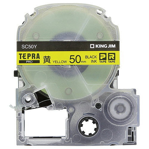 キングジム テプラ ＰＲＯ テープカートリッジ パステル ５０ｍｍ 黄／黒文字 ＳＣ５０Ｙ １個