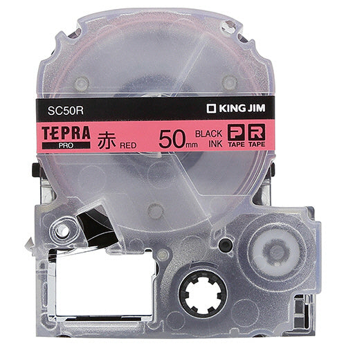 キングジム テプラ ＰＲＯ テープカートリッジ パステル ５０ｍｍ 赤／黒文字 ＳＣ５０Ｒ １個