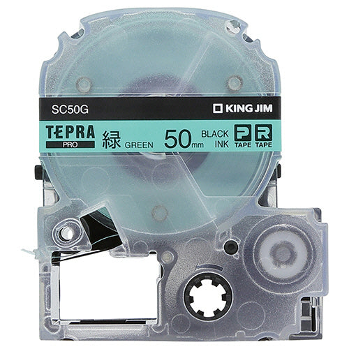 キングジム テプラ ＰＲＯ テープカートリッジ パステル ５０ｍｍ 緑／黒文字 ＳＣ５０Ｇ １個