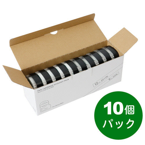 キングジム テプラ ＰＲＯ テープカートリッジ アソートパック １２ｍｍ・９ｍｍ 白／黒文字 ＳＳ１２Ｋ９Ｋ－１０Ｐ １パック（１０個：各５個）