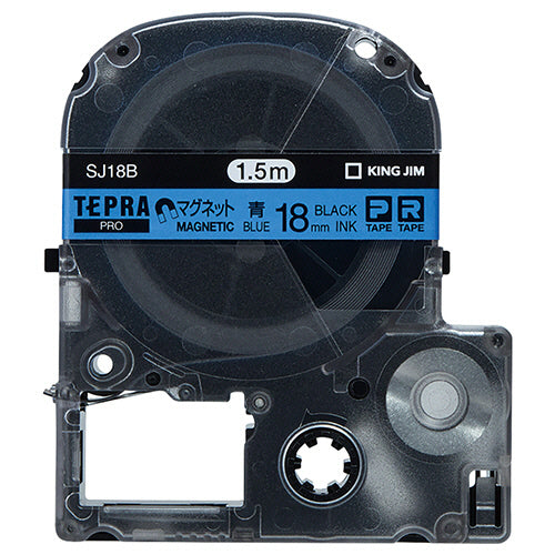 キングジム テプラ ＰＲＯ テープカートリッジ マグネットテープ １８ｍｍ 青／黒文字 ＳＪ１８Ｂ １個