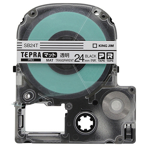 キングジム テプラ ＰＲＯ テープカートリッジ マットラベル ２４ｍｍ 透明／黒文字 ＳＢ２４Ｔ １個