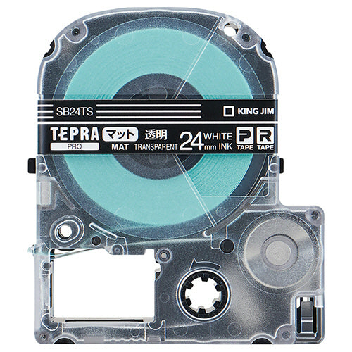 キングジム テプラ ＰＲＯ テープカートリッジ マットラベル ２４ｍｍ 透明／白文字 ＳＢ２４ＴＳ １個